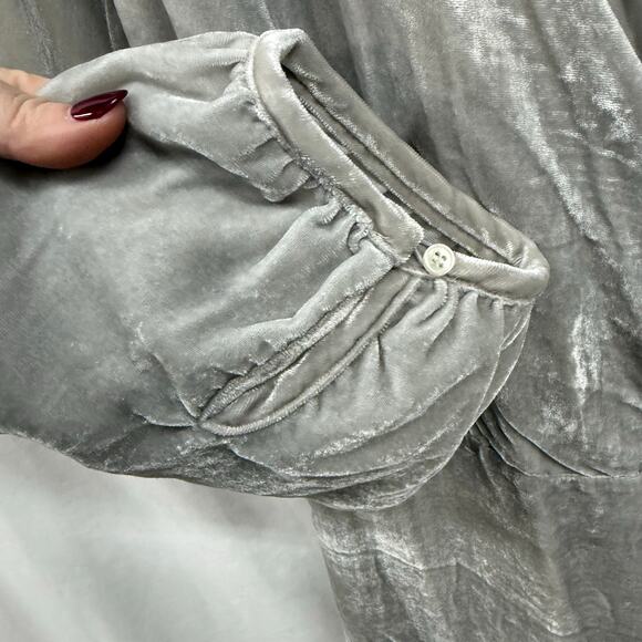 J. Crew Drapey Gray Velvet Velour Wrap Dress V-Neck Plus Size 18 - Picture 3 of 6